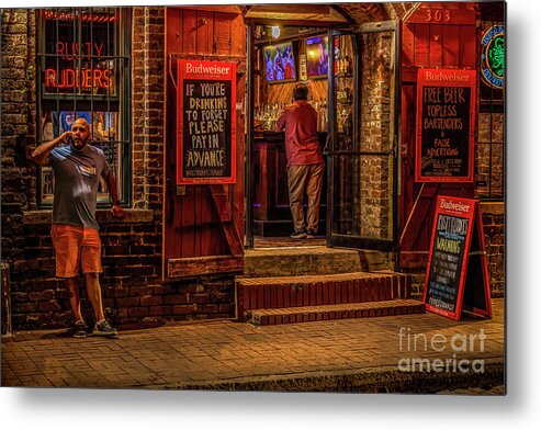 Bar Metal Print featuring the photograph Nightlife in Savannah by Shelia Hunt