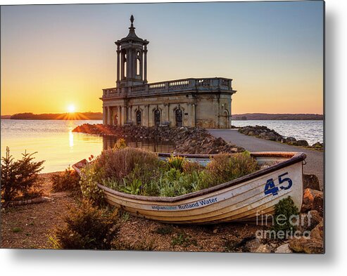 Rutland Water Metal Print featuring the photograph Normanton Church Sunset at Rutland Water, Rutland, England, UK by Neale And Judith Clark