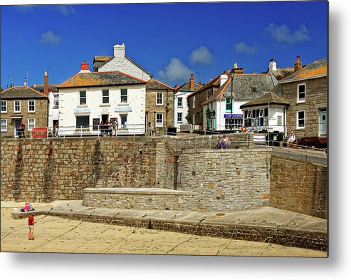 Bright Metal Print featuring the photograph North Cliff and Parade Hill, Mousehole by Rod Johnson