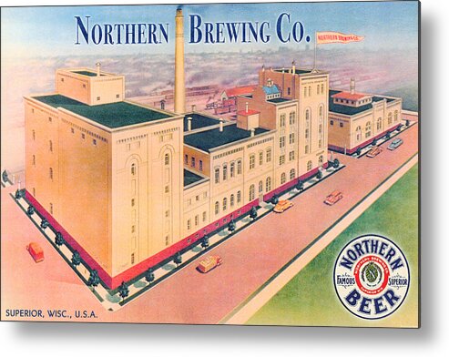  Metal Print featuring the drawing Northern Brewing Co by Zenith City Press
