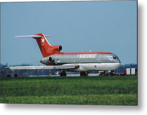 Northwest Airlines Metal Print featuring the photograph Northwest Airlines Boeing 727 at Miami by Erik Simonsen