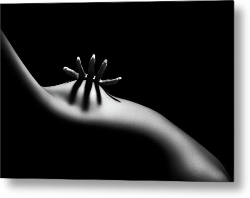 Woman Metal Print featuring the photograph Nude woman bodyscape 11 by Johan Swanepoel