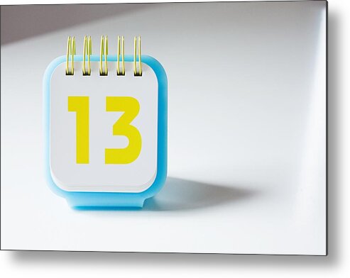 Shadow Metal Print featuring the photograph Number thirteen on a calendar by Image Source