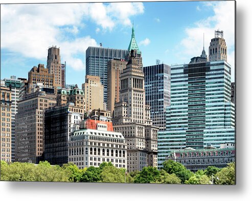 New York Metal Print featuring the photograph NY CITY - Financial District Buildings by Philippe HUGONNARD
