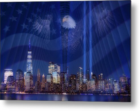 Nyc Metal Print featuring the photograph NYC Tribute In Light 21 by Susan Candelario