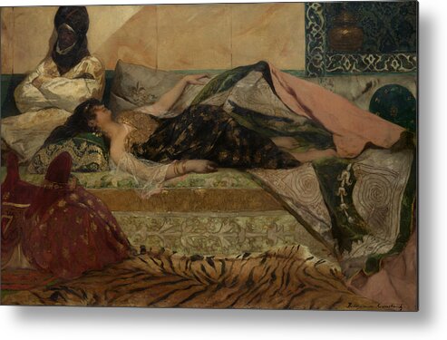 19th Century Painters Metal Print featuring the painting Odalisque by Jean-Joseph Benjamin-Constant