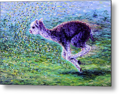 Alpaca Metal Print featuring the painting Off To The Races by Bari Rhys