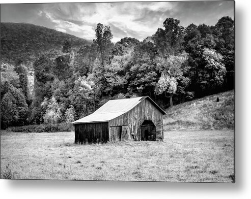 Barns Metal Print featuring the photograph Old Barn Creeper Trail in Autumn Tones Damascus Virginia Black a by Debra and Dave Vanderlaan