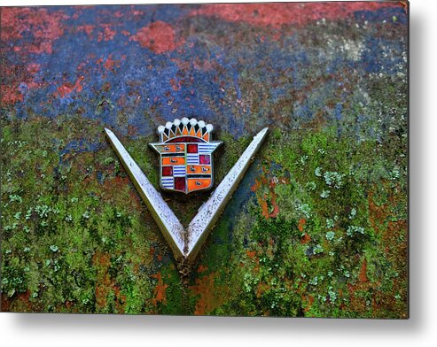 Abandoned Metal Print featuring the photograph Old Cadillac Logo by Darryl Brooks