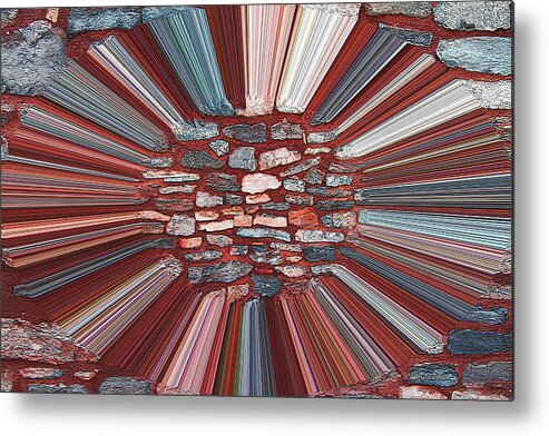 Old Spanish Mission Wall In New Mexico Metal Print featuring the digital art Old Spanish Mission Wall In New Mexico by Tom Janca
