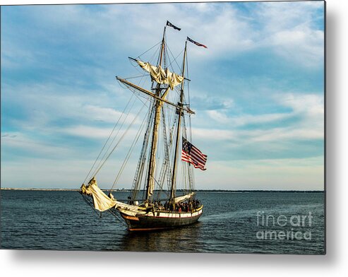 Old Metal Print featuring the photograph Old Tall Ship in Pensacola Bay by Beachtown Views