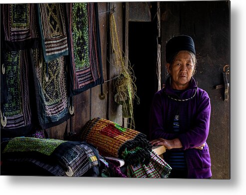 Black Metal Print featuring the photograph Old Vietnamese of Lao Chai by Arj Munoz