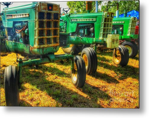 Oliver Tractors Metal Print featuring the photograph Oliver Tractors Trio by Mike Eingle