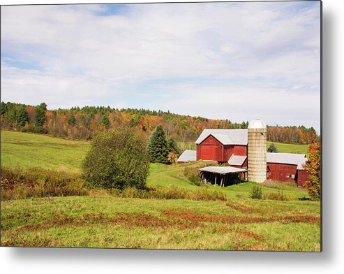 Autumn Metal Print featuring the photograph On the Farm in New York by Angie Tirado
