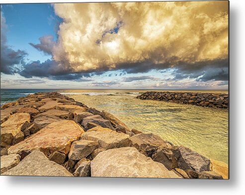 Carlsbad Metal Print featuring the photograph Jetty At Sunrise Carlsbad California 2 by Joseph S Giacalone