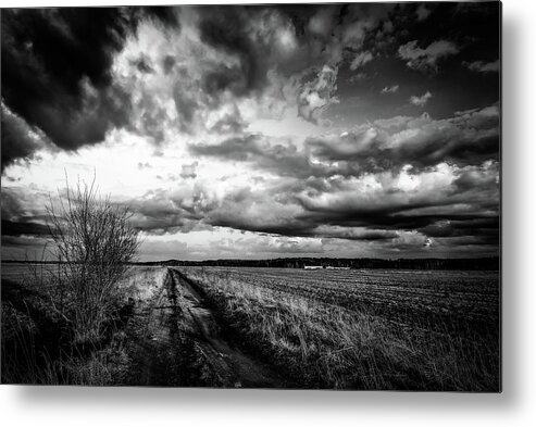 Road Metal Print featuring the photograph On The Road Again LRBW by Michael Damiani