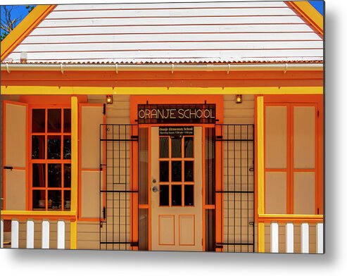 Color Metal Print featuring the photograph Oranje School by AE Jones