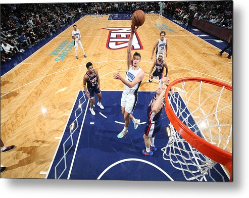 Franz Wagner Metal Print featuring the photograph Orlando Magic v Brooklyn Nets by Nathaniel S. Butler