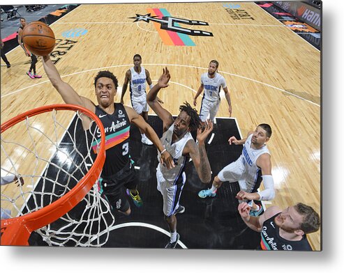 Keldon Johnson Metal Print featuring the photograph Orlando Magic vs. San Antonio Spurs by Logan Riely