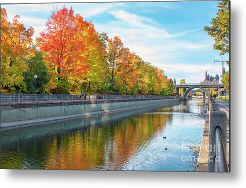 Ottawa Metal Print featuring the photograph Ottawa Rideau Canal Fall Colors by Charline Xia