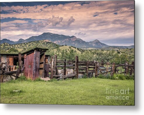 Abandoned Metal Print featuring the photograph Outhouse And Corrals by Al Andersen
