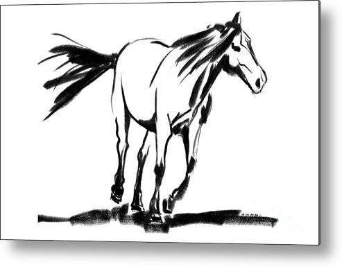 Horse Metal Print featuring the painting Horse Suki by Go Van Kampen