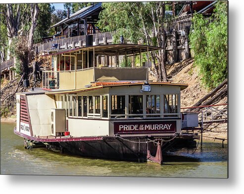 Boat Metal Print featuring the photograph Paddle steamer, Pride of the Murray, Murray River, Echuca, Victo by Kevin Hellon
