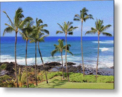 Trees Metal Print featuring the photograph Painted Hawaiian Palms by Robert Carter