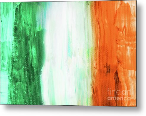 Irish Metal Print featuring the painting Painted irish flag by Delphimages Flag Creations