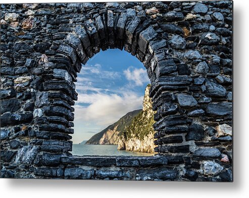 Window Metal Print featuring the photograph Panorama of Byron's Grotto in Porto Venere by Fabiano Di Paolo