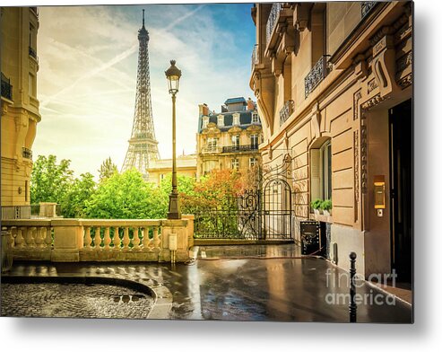 Eiffel Metal Print featuring the photograph Paris Street by Anastasy Yarmolovich
