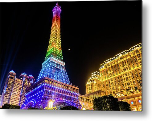 Hotel Metal Print featuring the photograph Parisian Hotel at Night by Arj Munoz