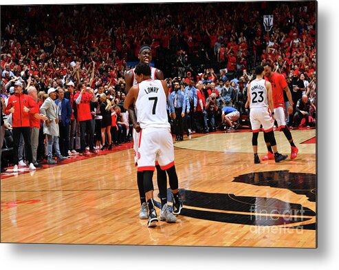 Pascal Siakam Metal Print featuring the photograph Pascal Siakam and Kyle Lowry by Jesse D. Garrabrant
