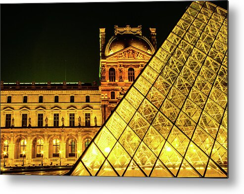 Louvre Metal Print featuring the photograph Past And Present - Louvre Museum, Paris, France by Earth And Spirit