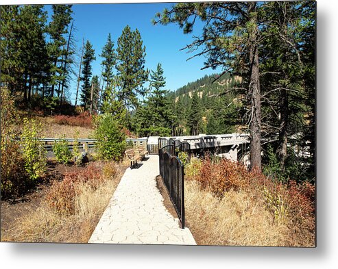 Path To The Arch Bridge Metal Print featuring the photograph Path to the Arch Bridge by Tom Cochran