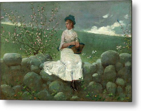Winslow Homer Metal Print featuring the painting Peach Blossoms 2 by Winslow Homer