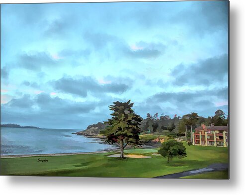 Golf Metal Print featuring the photograph Pebble Beach Golf Links 18th Green by Floyd Snyder