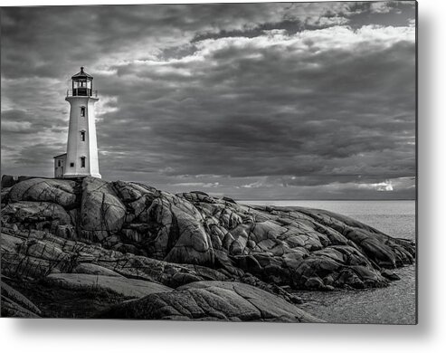 Lighthouse Metal Print featuring the photograph Peggy's Cove Lighthouse by Linda Villers