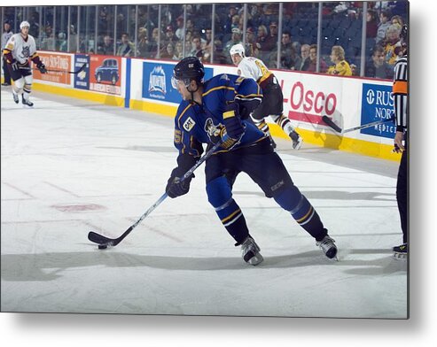 Chicago Wolves Metal Print featuring the photograph Peoria Rivermen vs. Chicago Wolves by Ross Dettman