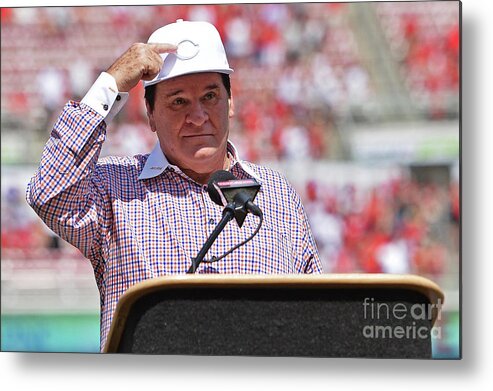 Great American Ball Park Metal Print featuring the photograph Pete Rose by Jamie Sabau