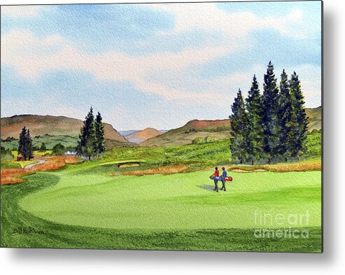 Pga Centenary Golf Course Painting Metal Print featuring the painting PGA Centenary Gleneagles Scotland by Bill Holkham