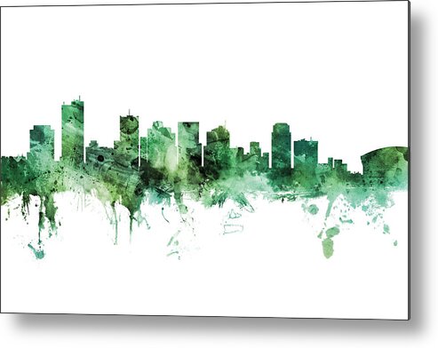 Phoenix Metal Print featuring the digital art Phoenix Arizona Skyline #18 by Michael Tompsett