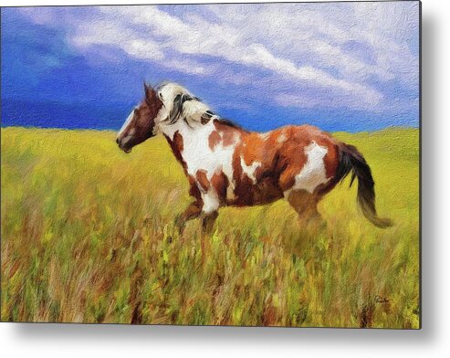 Wild Metal Print featuring the digital art Picasso - American's Famous Wild Mustang by Russ Harris
