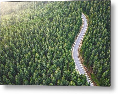 Social Issues Metal Print featuring the photograph Picturesque Mountain Road by Borchee