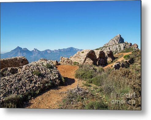 Mountain Landscape Metal Print featuring the photograph Picturesque ruins of a fortress by Adriana Mueller