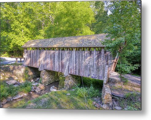 North Carolina Metal Print featuring the photograph Pisgah Covered Bridge Northside 3 by Donna Twiford