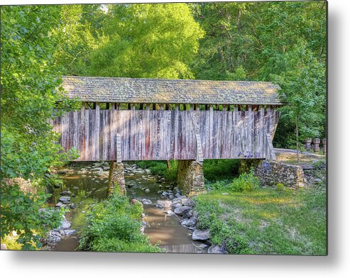 North Carolina Metal Print featuring the photograph Pisgah Covered Bridge Northside 7 by Donna Twiford