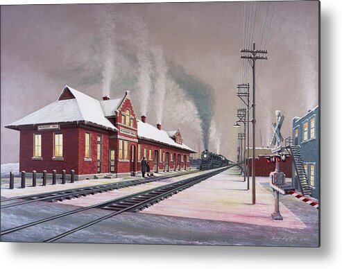 Landscape Metal Print featuring the painting Pleasant Hill Depot by George Lightfoot