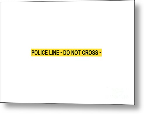 Police Line Metal Print featuring the digital art Police Tape Repeating Pattern by THP Creative