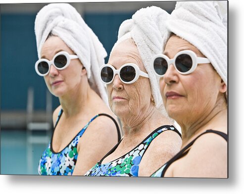 People Metal Print featuring the photograph Poolside Ladies by Tony Garcia